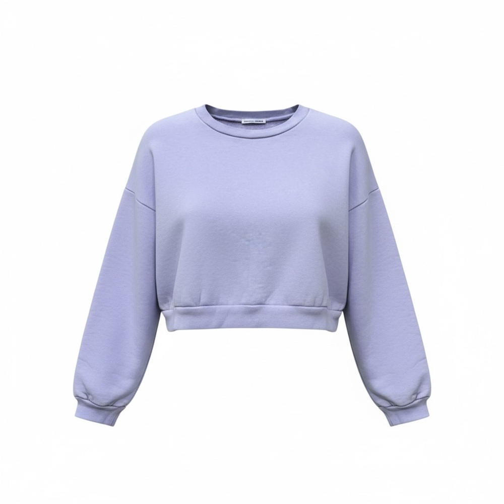 Reformation Light Purple Cropped Sweatshirt